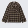 Relaxed Flannel Pyjama Shirt – Checked Dark Brown