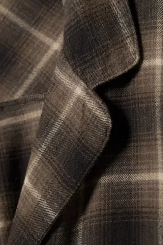 Relaxed Flannel Pyjama Shirt – Checked Dark Brown