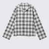 Relaxed Flannel Pyjama Shirt – Checked White