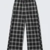 Relaxed Flannel Pyjama Trousers – Checked Black
