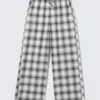 Relaxed Flannel Pyjama Trousers – Checked White