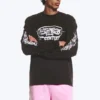 Relaxed Graphic Long-Sleeved T-Shirt – Black