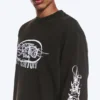 Relaxed Graphic Long-Sleeved T-Shirt – Black