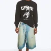 Relaxed Graphic Long-Sleeved T-Shirt – Black – Scorpio
