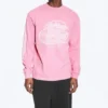 Relaxed Graphic Long-Sleeved T-Shirt – Pink – Logos