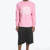 Relaxed Graphic Long-Sleeved T-Shirt – Pink – Logos
