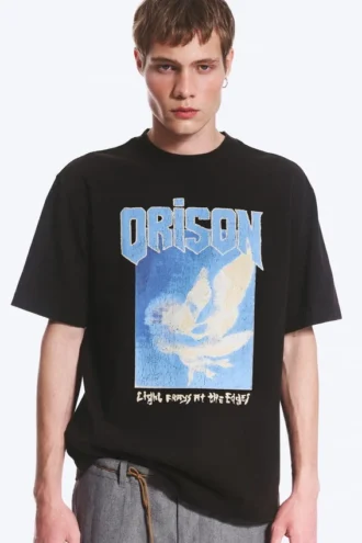Relaxed Graphic Printed T-Shirt – Black – Birds
