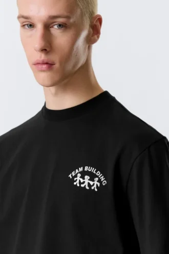 Relaxed Graphic Printed T-Shirt – Black – Team Building