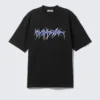 Relaxed Graphic Printed T-Shirt – Black – Wired