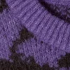Relaxed Graphic Wool-Blend Sweater – Purple – Abstract Black
