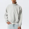 Relaxed Half-Zip Sweatshirt – Grey