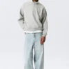Relaxed Half-Zip Sweatshirt – Grey