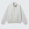 Relaxed Half-Zip Sweatshirt – Grey