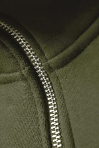Relaxed Heavy Half Zip Sweater – Dark Khaki Green