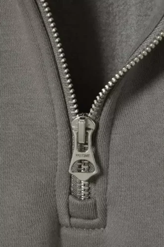 Relaxed Heavy Half Zip Sweater – Dusty Grey