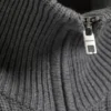 Relaxed High-Neck Zip Knit Cardigan – Light Dusty Grey