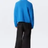 Relaxed Knitted Cotton Sweater – Bright Blue