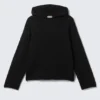Relaxed Knitted Hoodie – Black