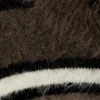 Relaxed Knitted Striped Hairy Sweater – Brown Stripe