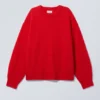 Relaxed Knitted Sweater – Red