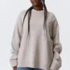 Relaxed Knitted Wool Sweater – Light Mole Melange