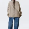 Relaxed Knitted Wool Sweater – Light Mole Melange