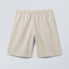 Relaxed Linen Blend Shorts – Ecru