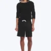 Relaxed Linen Drawstring Shorts – Black