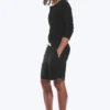 Relaxed Linen Drawstring Shorts – Black