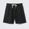 Relaxed Linen Drawstring Shorts – Black