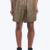 Relaxed Linen Drawstring Shorts – Dark Brown Melange