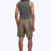 Relaxed Linen Drawstring Shorts – Dark Brown Melange