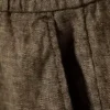 Relaxed Linen Drawstring Shorts – Dark Brown Melange