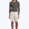 Relaxed Linen Drawstring Shorts – Ecru