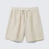 Relaxed Linen Drawstring Shorts – Ecru