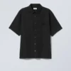 Relaxed Linen Short Sleeve – Black