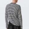 Relaxed Long-Sleeved Cotton T-Shirt – Black & White Stripes