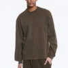 Relaxed Long-Sleeved T-Shirt – Dark Brown