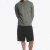 Relaxed Long-Sleeved T-Shirt – Dusty Khaki Green