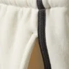 Relaxed Low Rise Terry Bermuda Shorts – White – Black Stripe