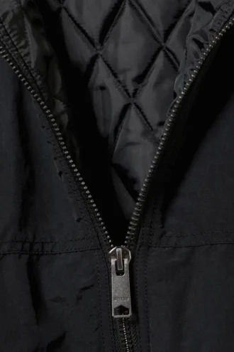Relaxed Nylon Bomber Jacker – Black