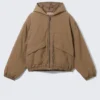Relaxed Nylon Bomber Jacker – Dusty Brown