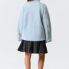 Relaxed Pile Fleece Jacket – Light Blue – Brown Lining