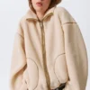 Relaxed Pile Fleece Jacket – Light Dusty Beige
