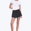 Relaxed Pleated Mini Suiting Shorts – Black