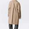 Relaxed Single-Breasted Car Coat – Beige
