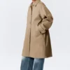Relaxed Single-Breasted Car Coat – Dusty Mole