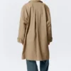 Relaxed Single-Breasted Car Coat – Dusty Mole