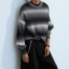 Relaxed Space-Dyed Knitted Cotton Sweater – Black Space Dye