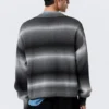 Relaxed Space-Dyed Knitted Cotton Sweater – Black Space Dye